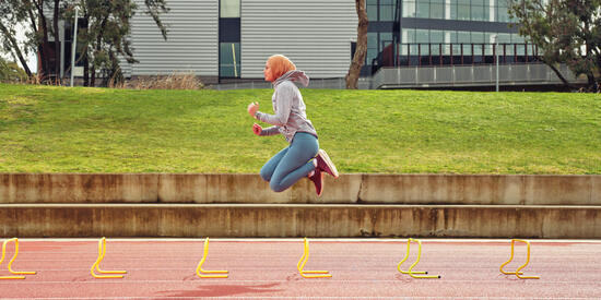 Student playing sport at Geelong Waurn Ponds Campus