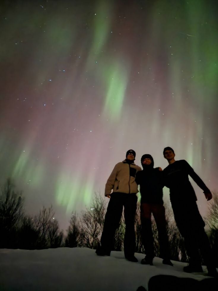 Liam under the Northern Lights