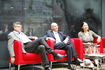 The speakers (from left), Greg Barns, Professor Damien Kingsbury and Professor Marian Simms