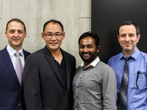 From left: Dr Michael Norton, Dr Sui Yang Khoo, Mr Jayanth Jaya Kumar and Professor Abbas Kouzani. 