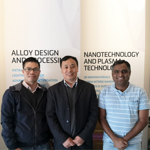 (from left) Dr Jiangting Wang, Professor Ying (Ian) Chen and Dr Srikanth Mateti