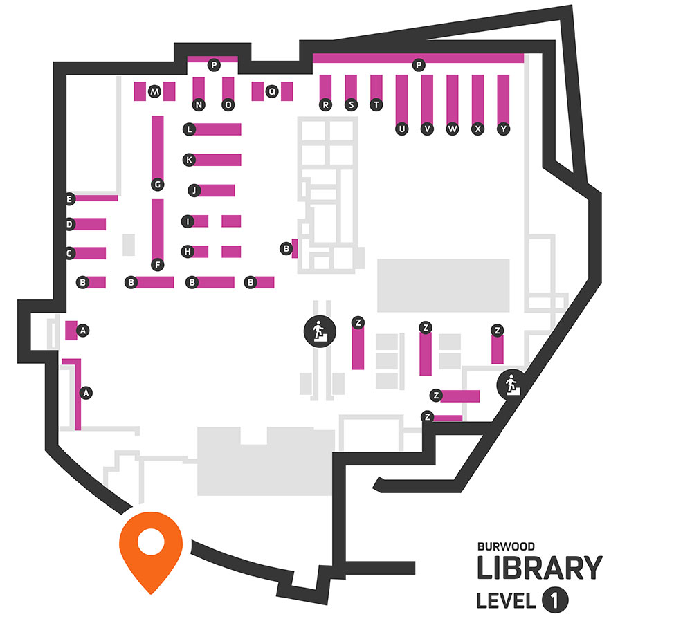 floor plan image of Melbourne Burwood campus library level 1