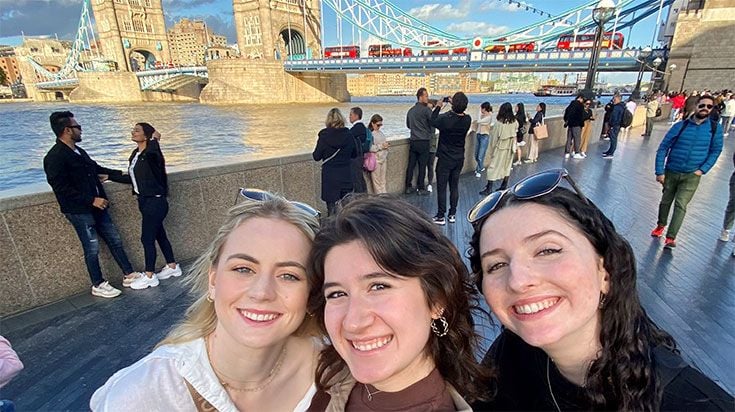 Students near London Bridge