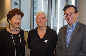 Deakin Vice-Chancellor, Professor Jane Den Hollander, HuNI Project Director, Professor Deb Verhoeven and Deputy Director of NeCTAR, Dr Nigel Ward.