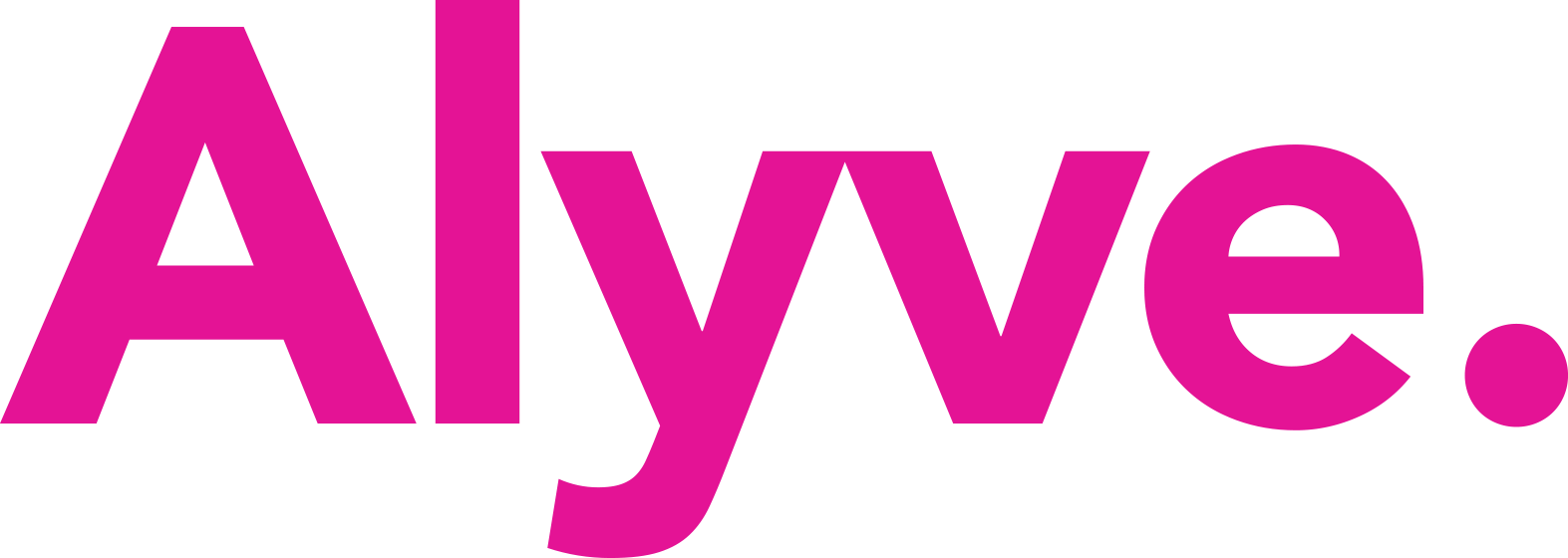 Alyve logo in bright pink text. 
