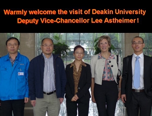 From left: Vice-General Manager of Donfang Turbine Company, Hu Jun; Professor Qipeng Guo; Vice-Mayor from the city of Deyang, Qian Shumo; Professor Lee Astheimer; and Mr Lin Zhang.