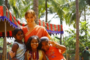 Making a difference in India - Ms Jennifer Star and some of her students.