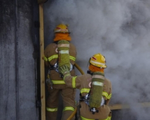 Firefighters in training.