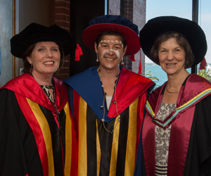 From left: Prof Brenda Cherednichenko, Executive Dean, Faculty of Arts and Education, Dr Deonne Basaraba and Prof Christine Ure, Head, School of Education.