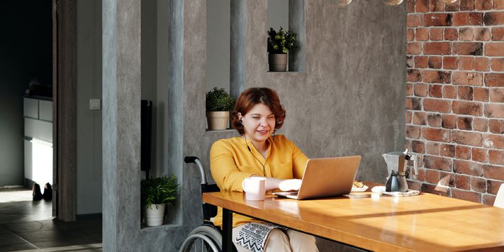 Woman in wheelchair