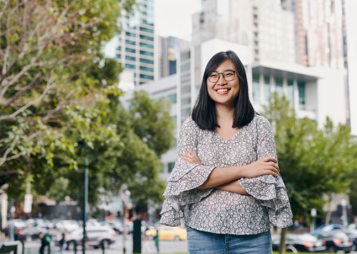 Woman stands in CBD Lifestyle