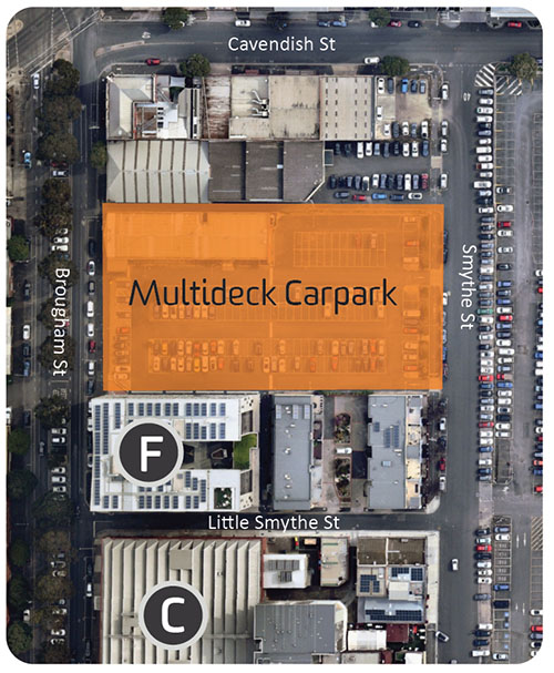 Geelong Waterfront Multideck Carpark aerial view
