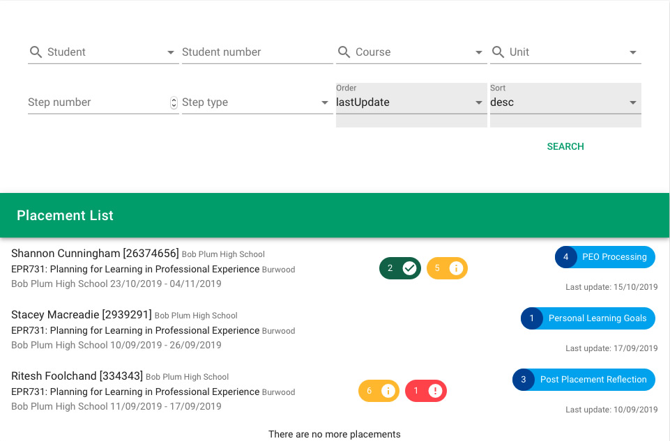 Image of how PEER rating appears