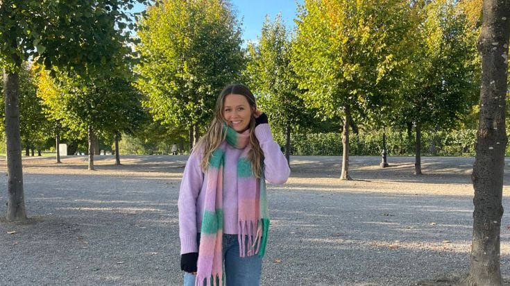 Student Chloe in a park in Denmark