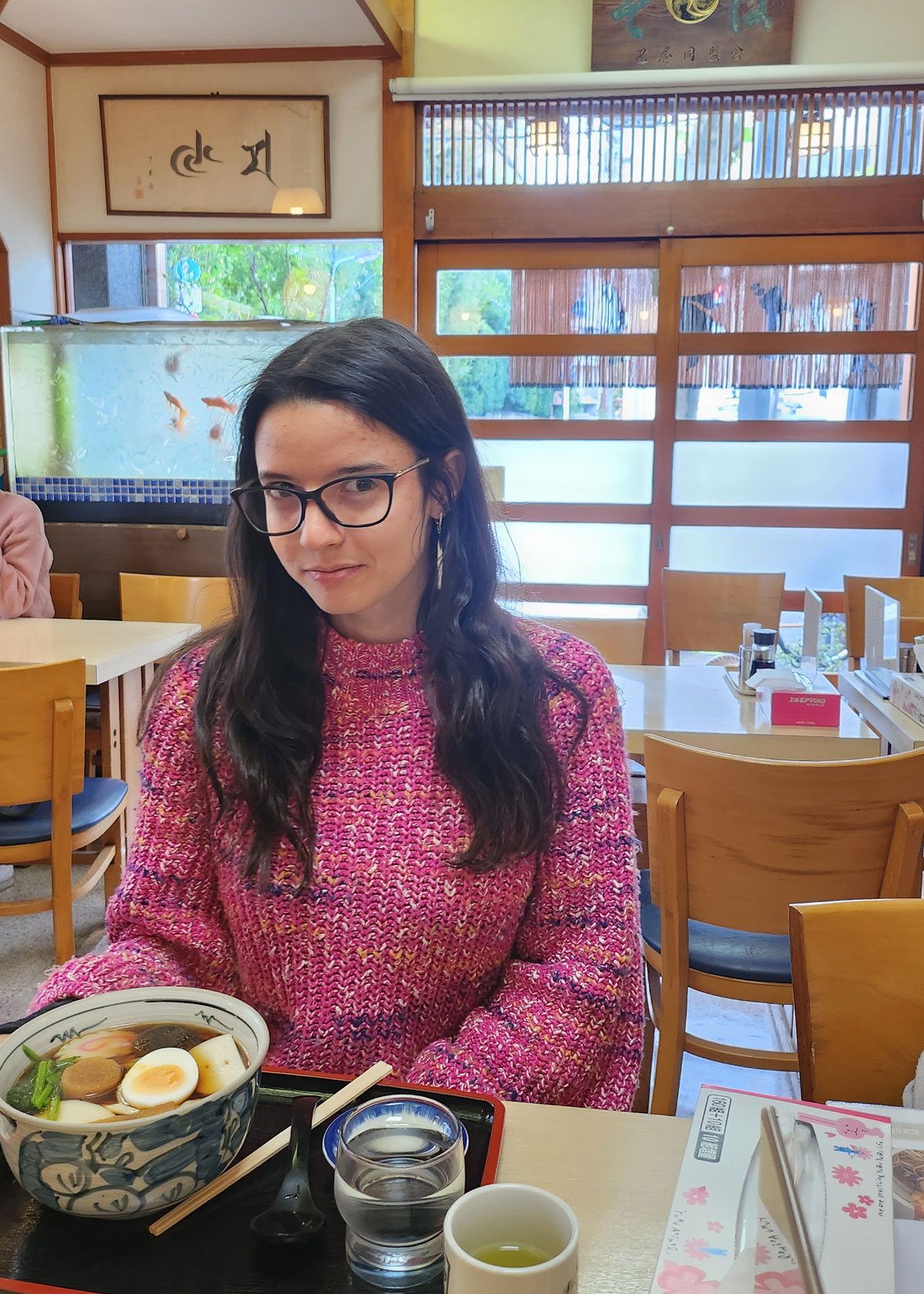 Alina eating ramen in Japan