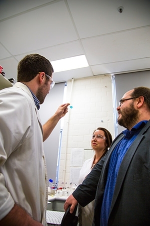 Chemical breakthrough: Deakin researchers, Jarrad Altimari, Samantha Hockey and Dr Luke Henderson.