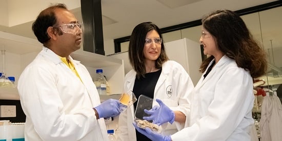 L-R: PhD candidate Abu Naser Md Ahsanul Haque, Dr Maryam Naebe, and Assoc Research Fellow Dr Rechana Remadevi