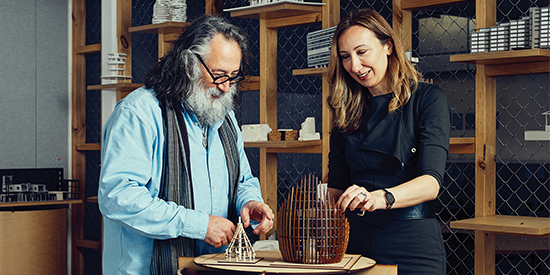 Dr Phillip B. Roös and Prof. Tuba Kocaturk prepare for Geelong Design Week.