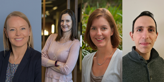 Deakin’s Young Tall Poppies for 2023 (L-R): Assoc. Prof. Delyse Hutchinson, Assoc. Prof. Rachel Laws; Dr Vicki Brown; Dr Michalis Hadjikakou