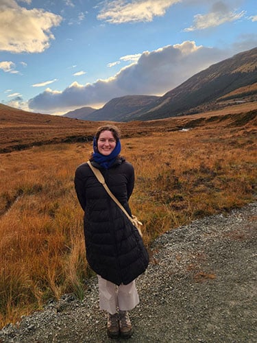 Erin in the English countryside