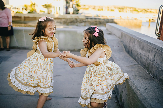 Young twins playing together