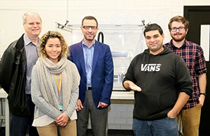 Deakin's Engineering bioprinting team: Prof Ian Gibson, Dr Clara Usma, Associate Prof Abbas Kouzani, Dr Mazher Mohammed and Mr Scott Adams.