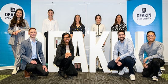 2022 3MT Finalists:
Front L-R: Asher Charles Winter, Sumudu Mallawaarachchi, Henrique Bastos, Adrian Urbano
Back L-R: Hao Zheng, Mikayla Milanovic, Jessica Costa-Pinto, Li Pei, Azra Sourjah