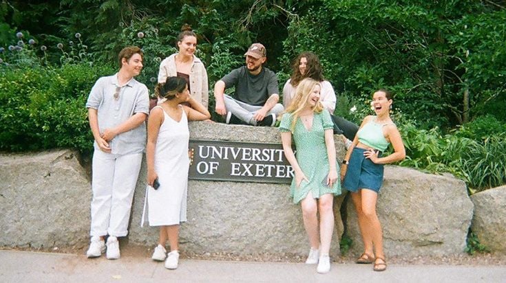 Deakin student, Keegan Marsh in Exeter UK with friends