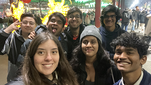 Group of students at Vic Market, Melbourne