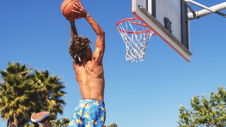 Man playing basketball