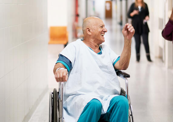 Patient in a wheelchair