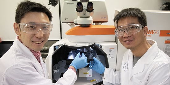 Dr Luhua Li and Dr Qiran Cai, from Deakin's Institute for Frontier Materials.