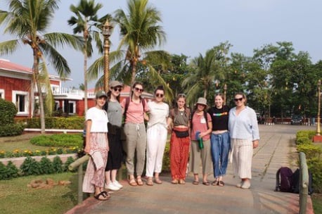 Students on group study tour