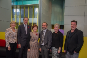 Ms Rosemary Calder, Mr Bruce Bonyhady, Deakin University Vice-Chancellor Prof Jane den Hollander, Prof Rob Carter, Mrs Anne Kolbe and Prof Stuart Peacock (International Society on Priorities in Health Care).