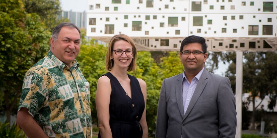 L-R: ADI's Prof Shahram Akbarzadeh, Dr Dara Conduit and Dr Zahid Shahab Ahmed.