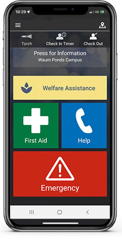 An image of the SafeZone app interface on a mobile
