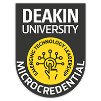 Credly badge for Emerging Technology Leadership short courses.