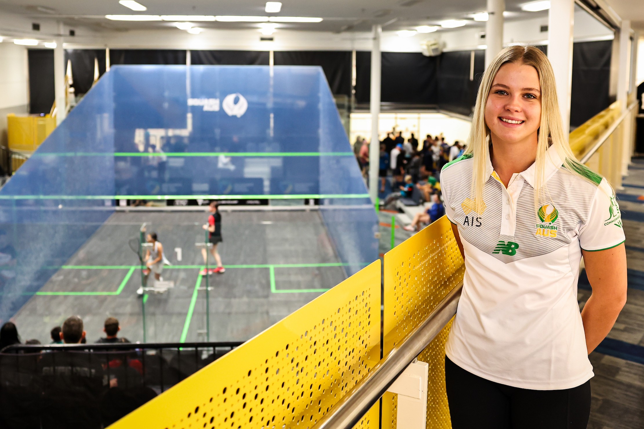 Mia Ararat in a squash arena