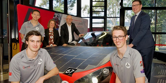 Deakin students and staff at 2023 Bridgestone World Solar Challenge