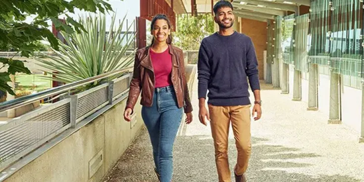 Students walking at Waurn Ponds campus