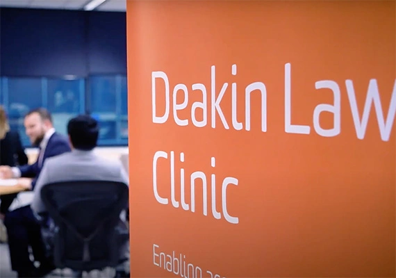 Sign at front of Deakin law clinic.