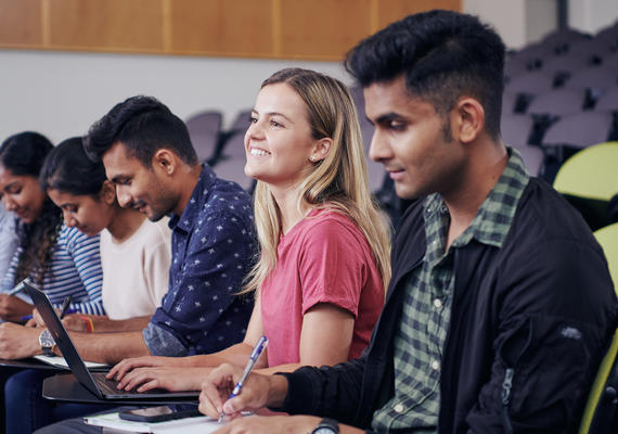 Students sitting in a lecture hall