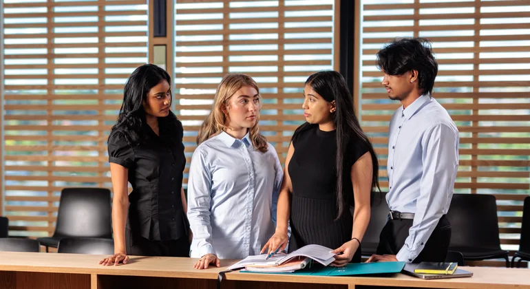 Law students in the Deakin moot court.