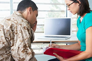 Man at counselling session