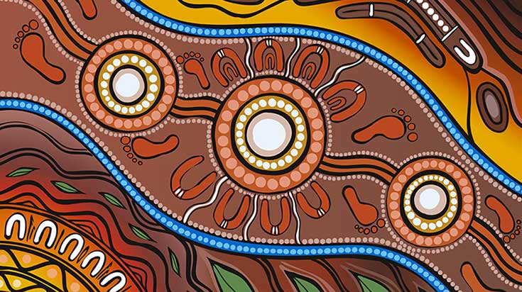 Artwork by Indigenous artist, Nathan Patterson, titled ‘Learning Together, Growing Together’