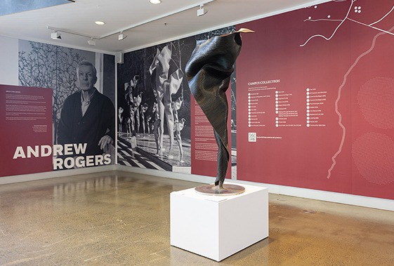 Picture of the Andrew Rogers library installation signage