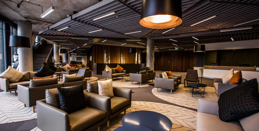 Photo of the living area of a lobby