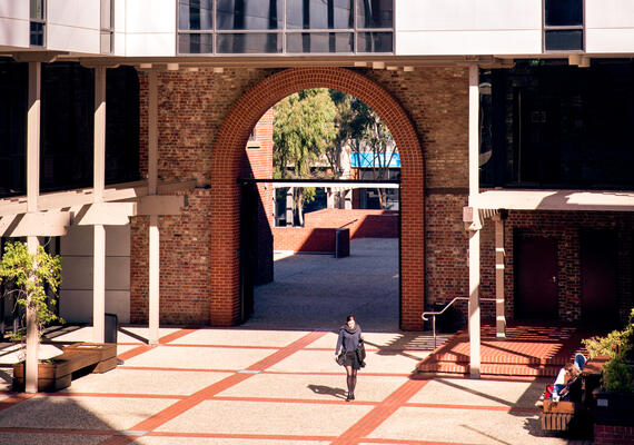 John Hay courtyard at Deakin Waterfront Campus. 