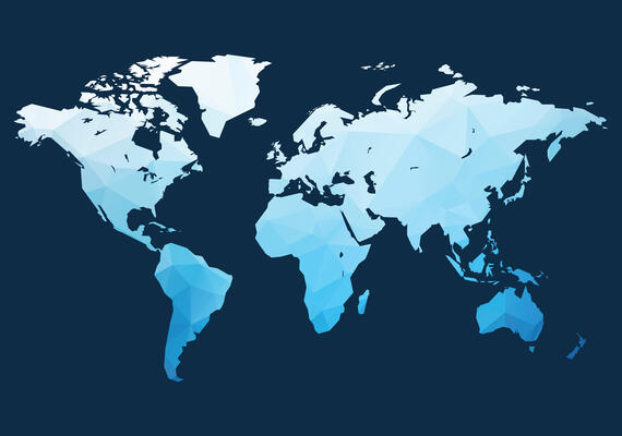 An illustrated global map.