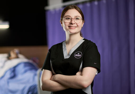 Student smiling towards camera